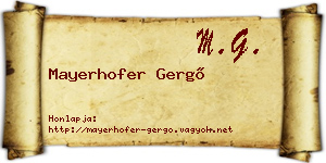 Mayerhofer Gergő névjegykártya
