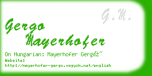 gergo mayerhofer business card